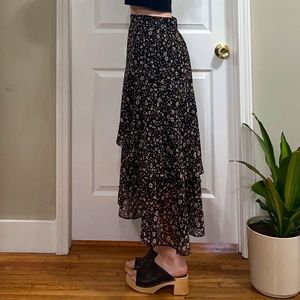 LOFT Chiffon Tiered Midi Skirt NWT